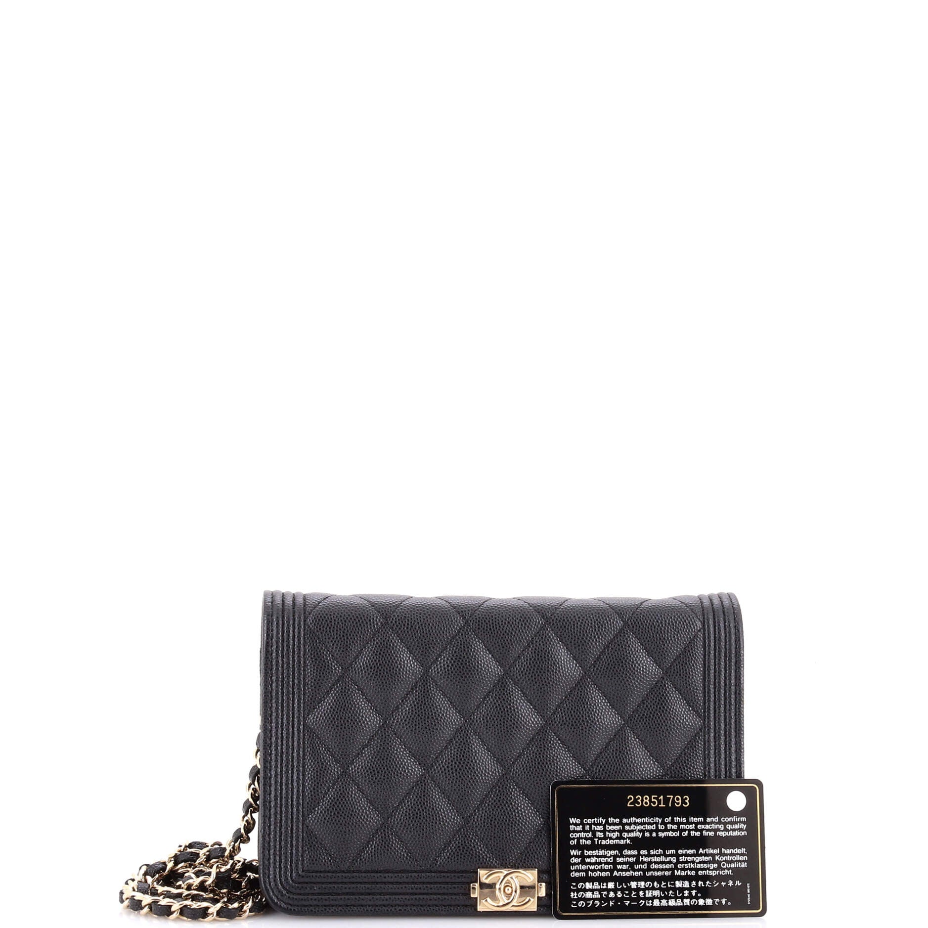 Boy Wallet on Chain Quilted Caviar
