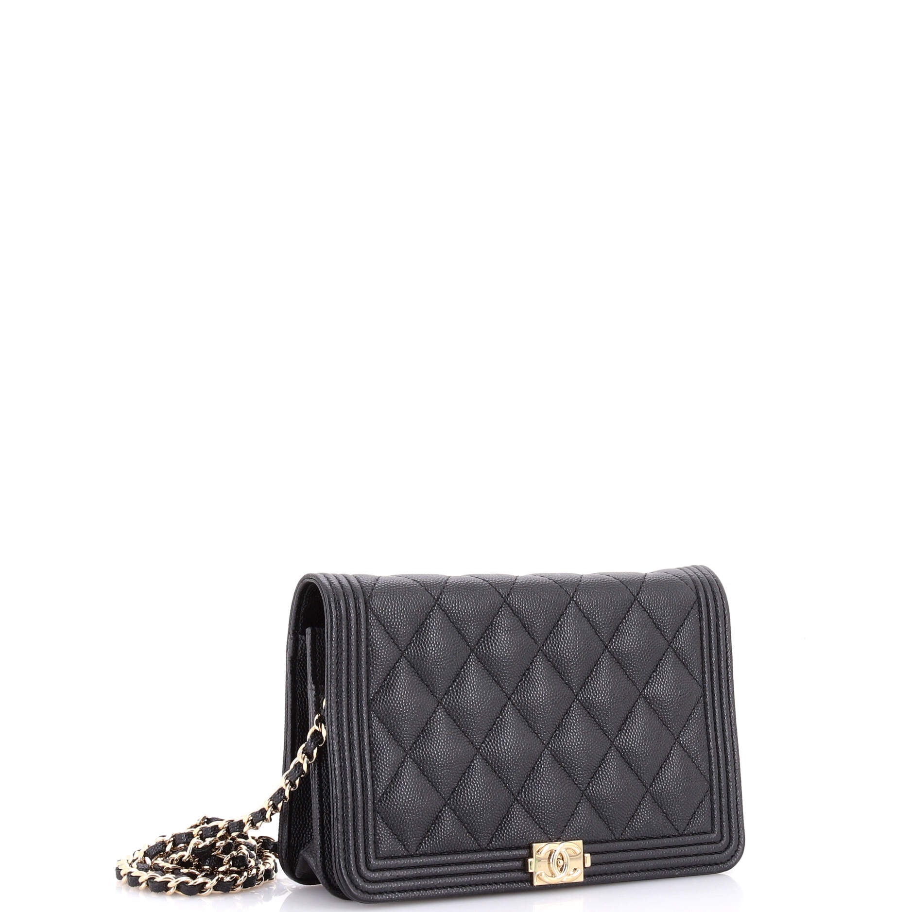 Boy Wallet on Chain Quilted Caviar