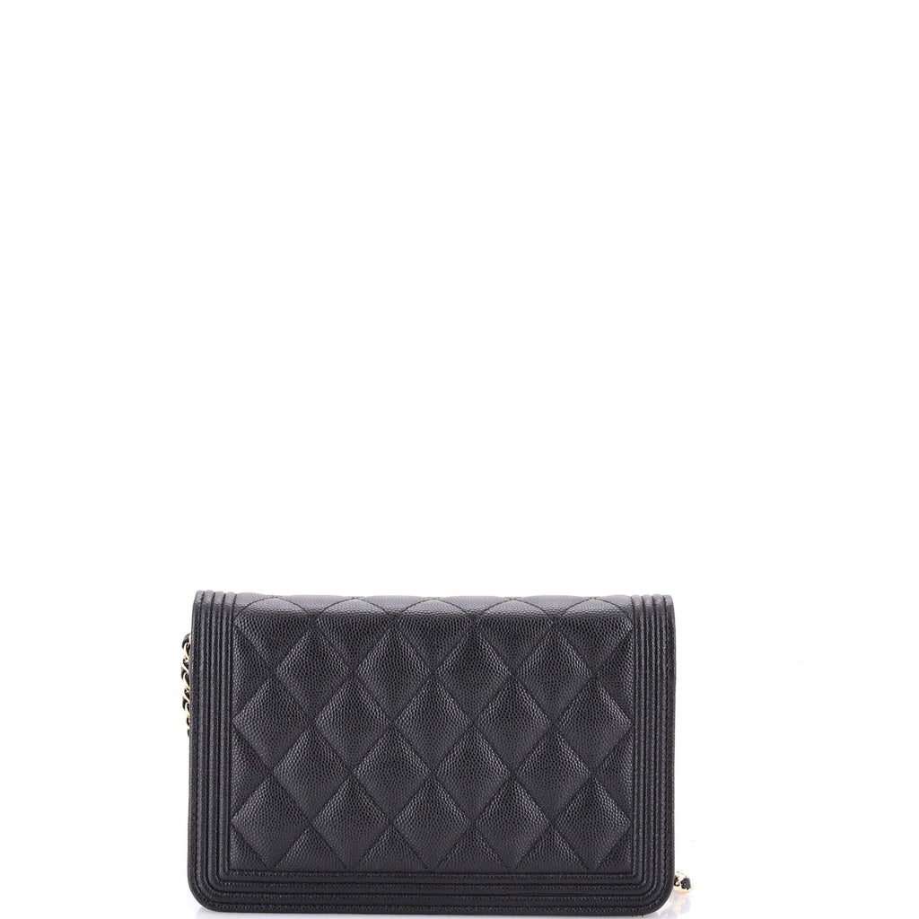 Boy Wallet on Chain Quilted Caviar
