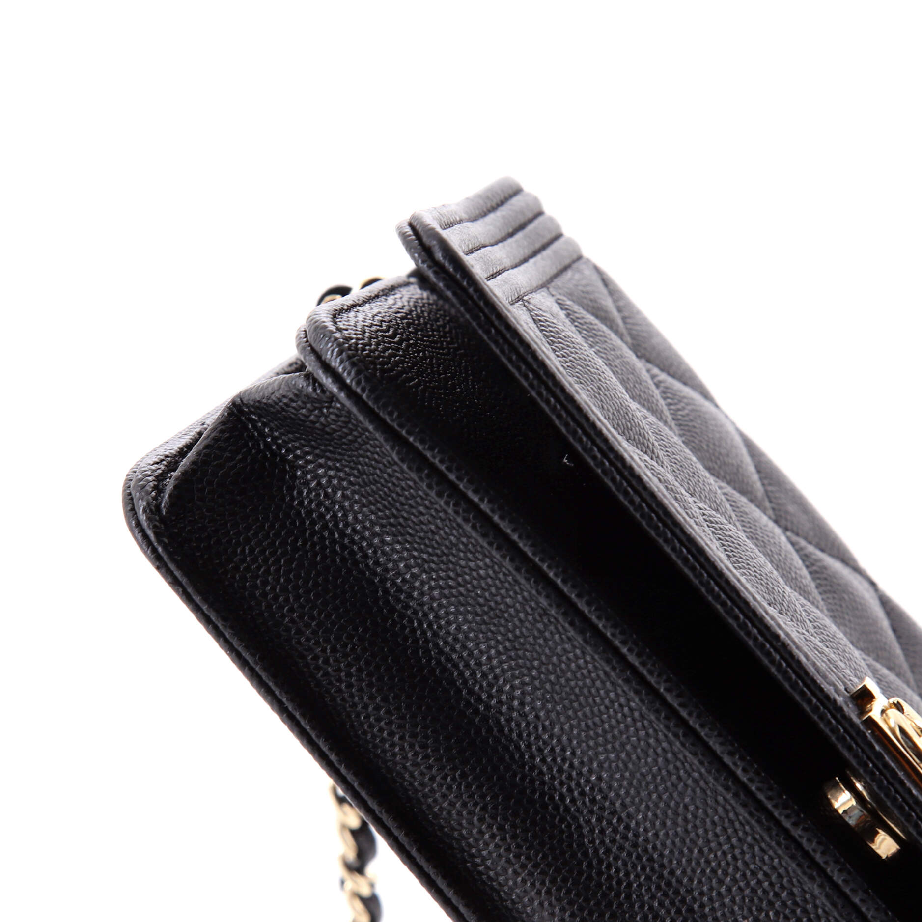 Boy Wallet on Chain Quilted Caviar