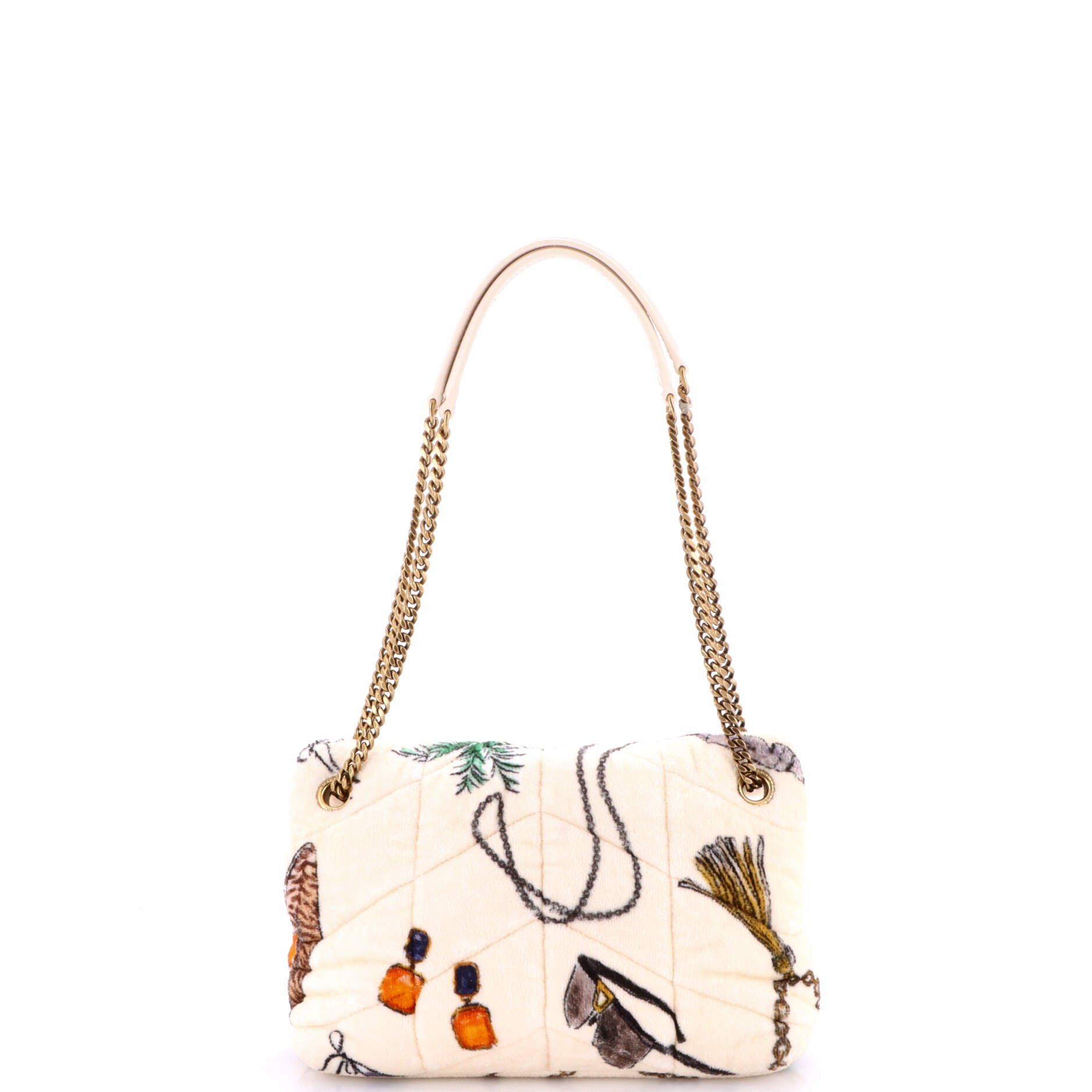 Loulou Puffer Shoulder Bag Quilted Printed Terry Cloth Small