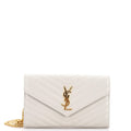 Classic Monogram Wallet on Chain Matelasse Chevron Leather Medium