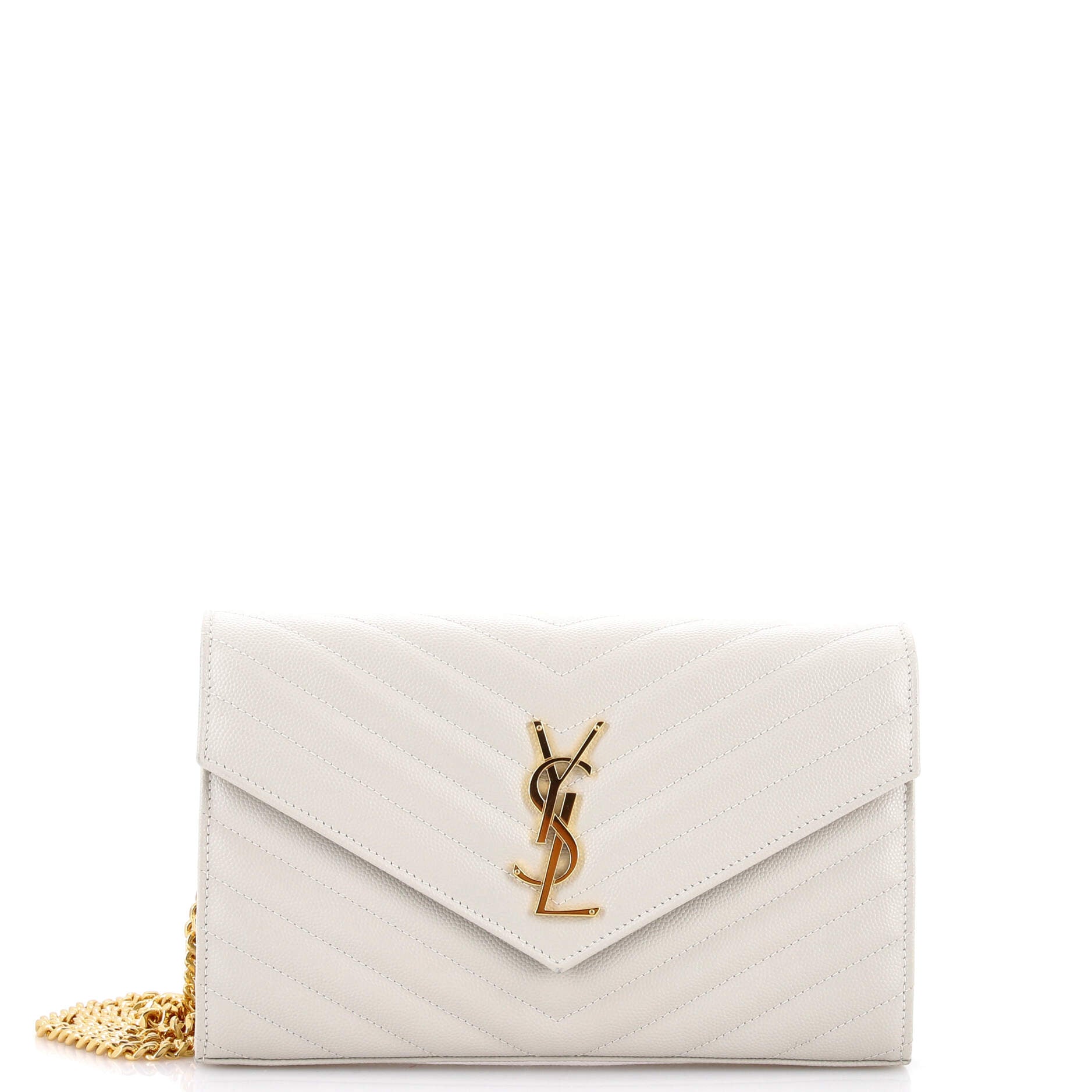 Classic Monogram Wallet on Chain Matelasse Chevron Leather Medium