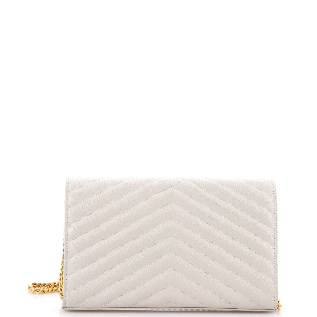 Classic Monogram Wallet on Chain Matelasse Chevron Leather Medium