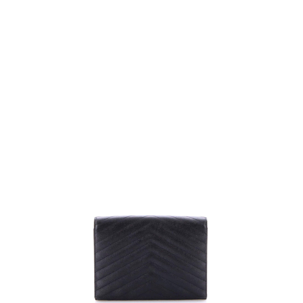 Classic Monogram Envelope Wristlet Clutch Matelasse Chevron Leather