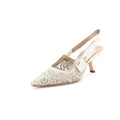 Women's J'Adior Slingback Pumps Embroidered Mesh 65