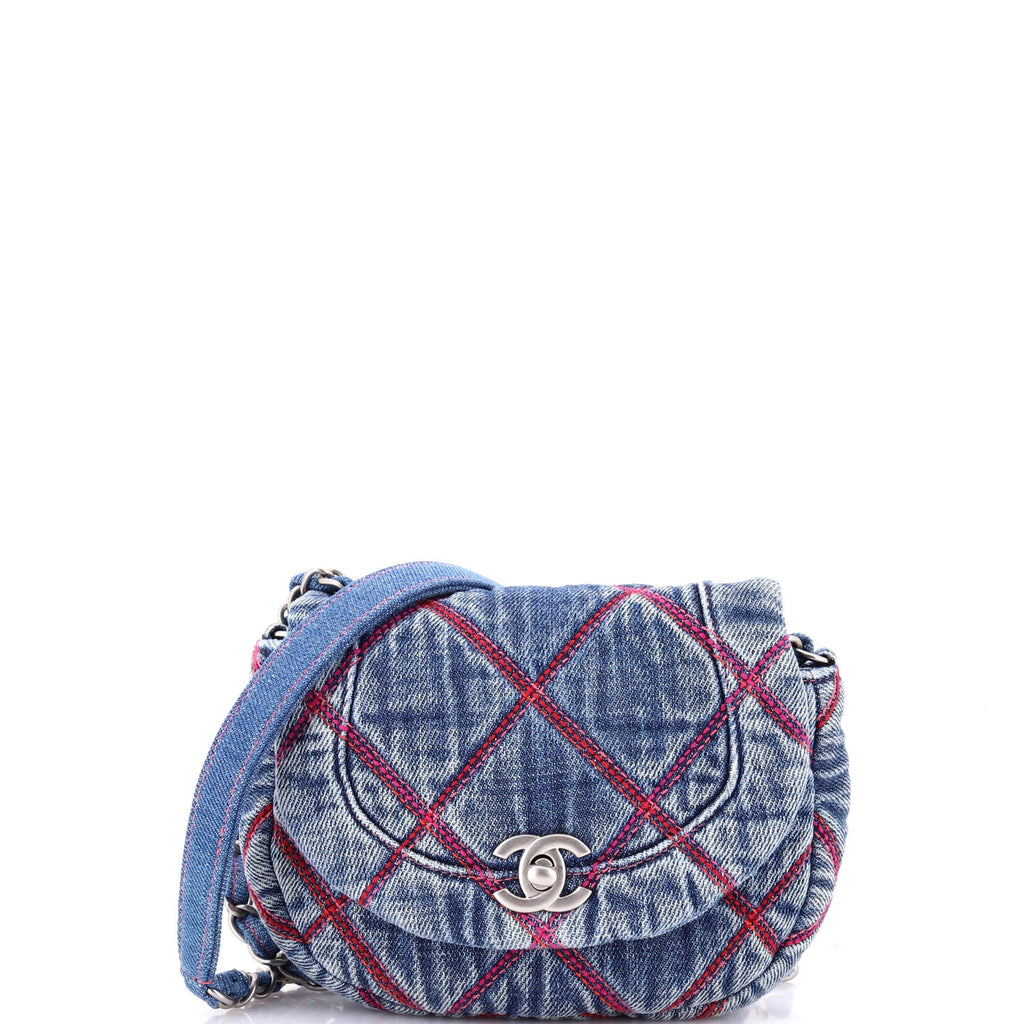 Coco Beach Messenger Bag Quilted Denim Mini
