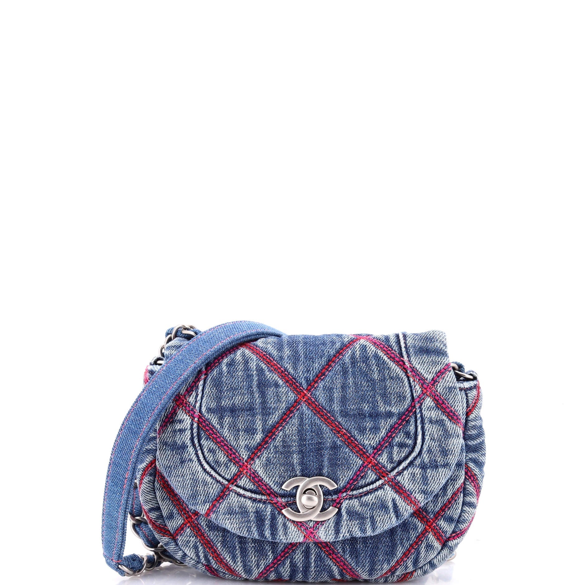 Coco Beach Messenger Bag Quilted Denim Mini