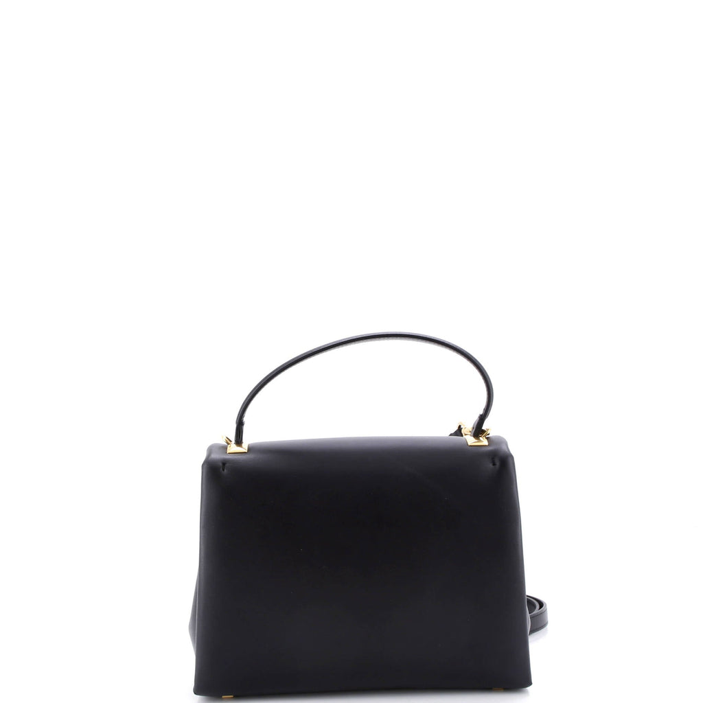 One Stud Top Handle Flap Bag Leather Small