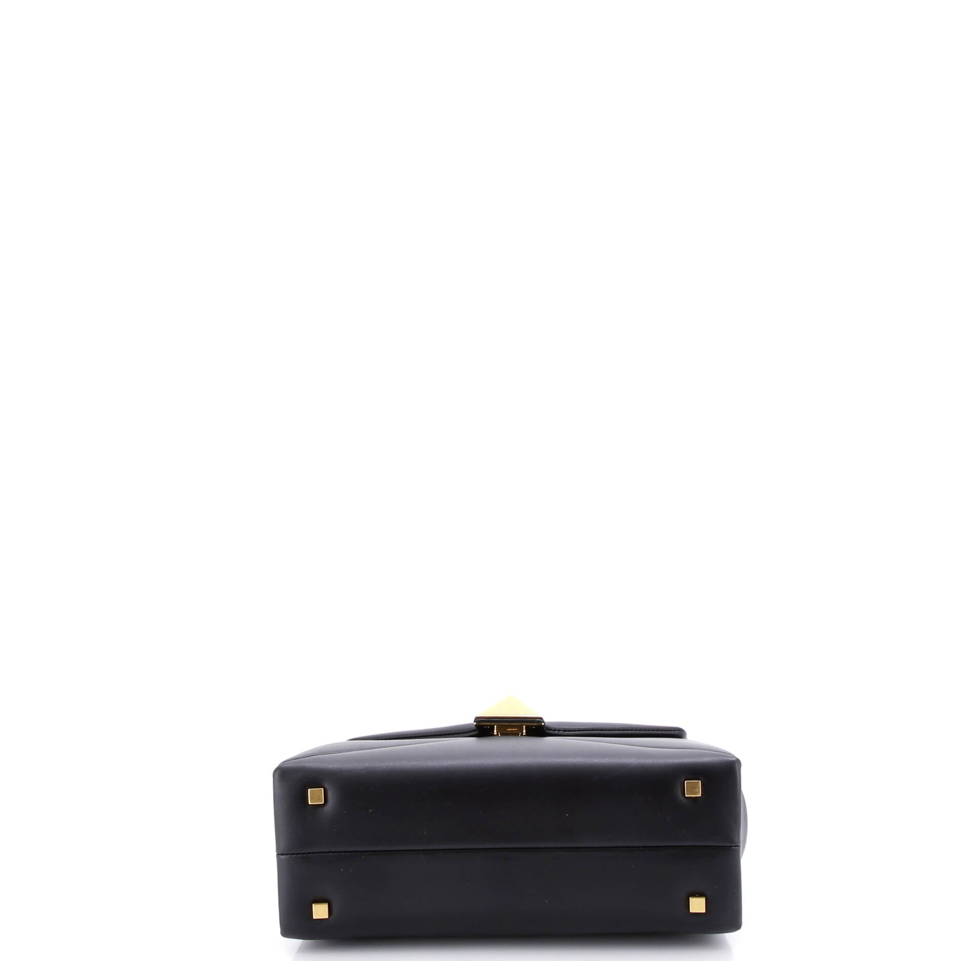 One Stud Top Handle Flap Bag Leather Small