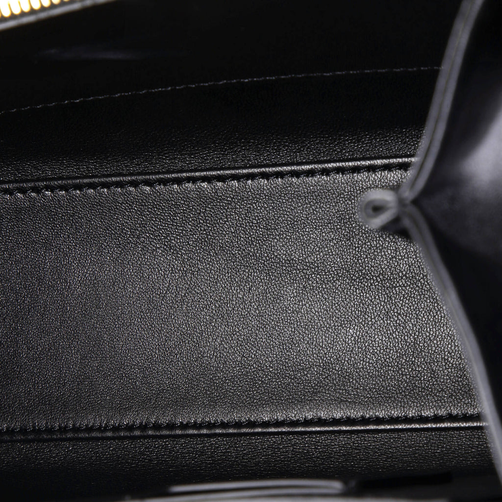 One Stud Top Handle Flap Bag Leather Small