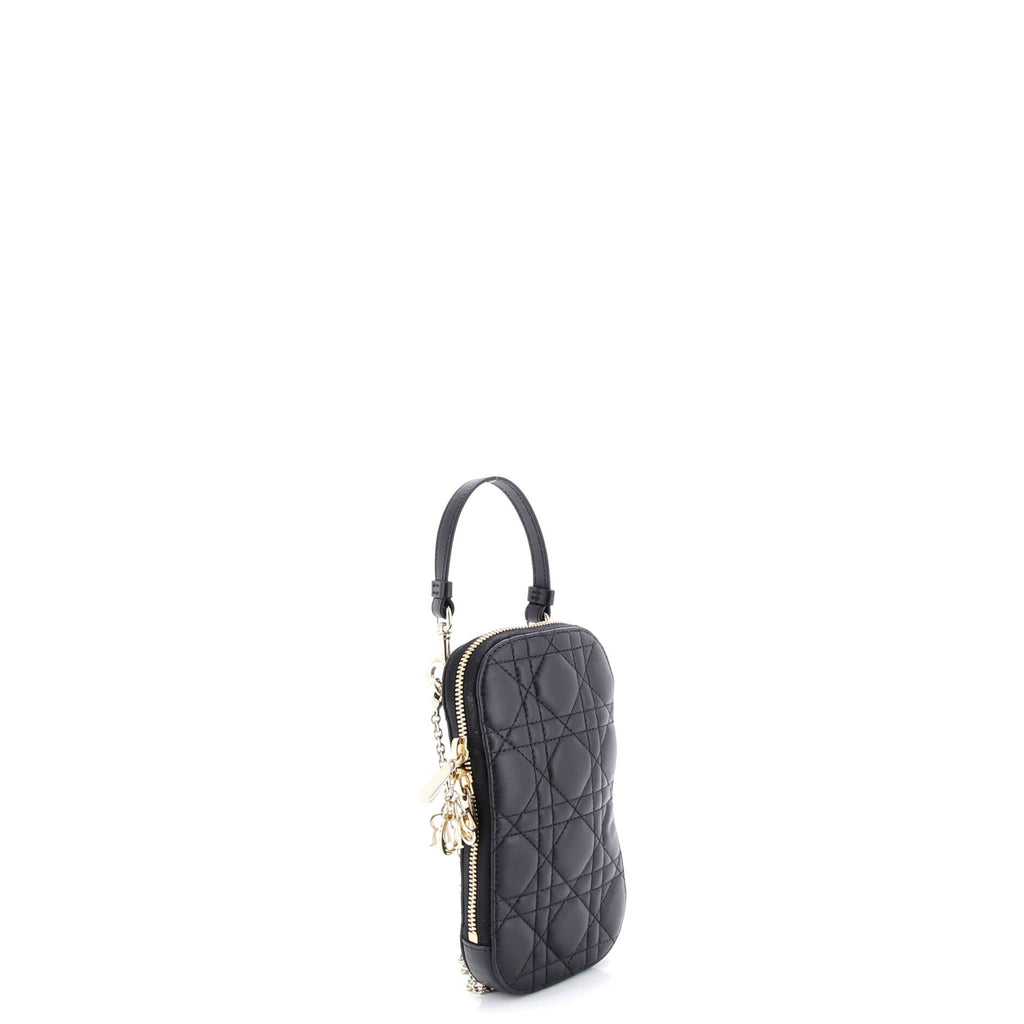 Lady Dior Phone Holder on Chain Cannage Quilt Lambskin