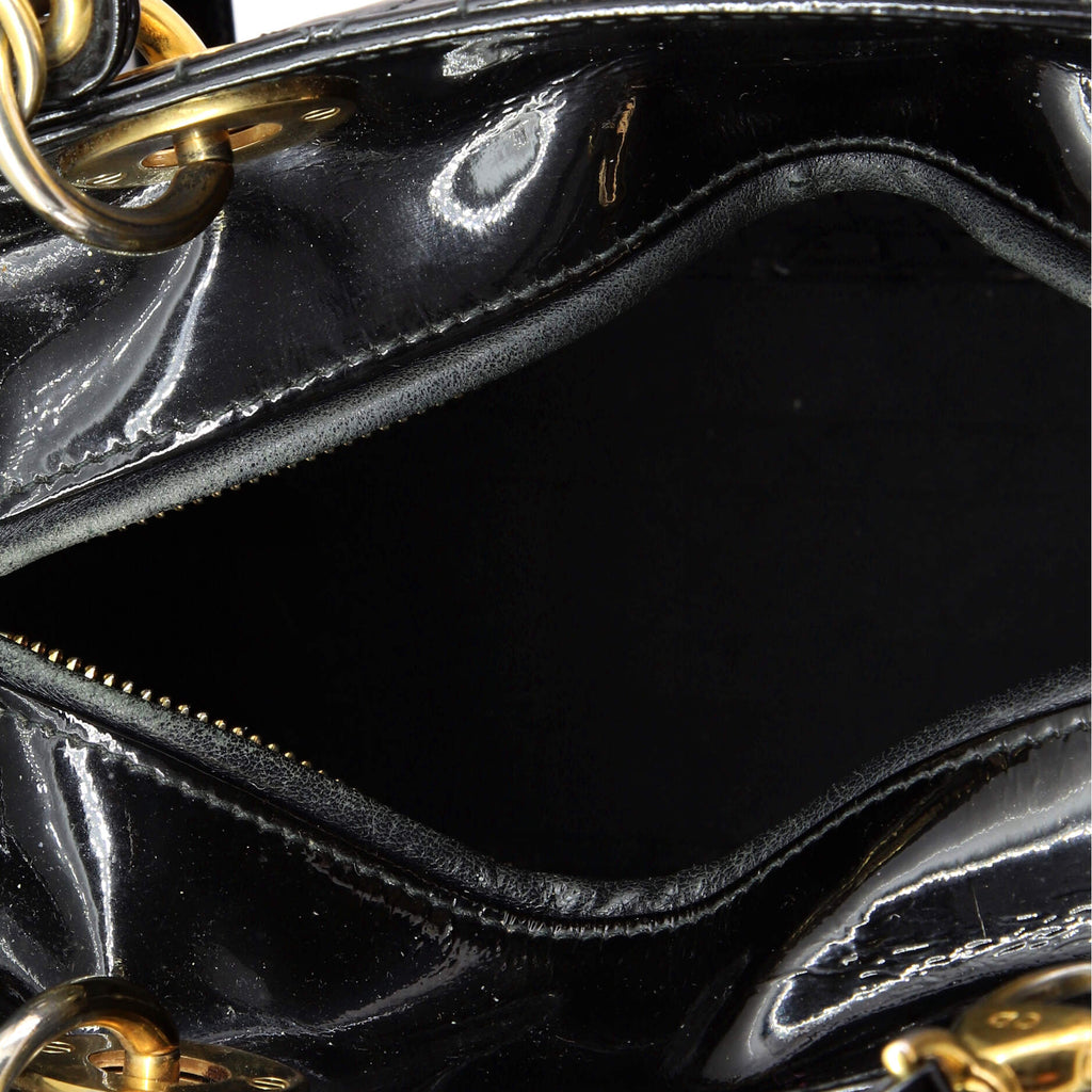 Lady Dior Bag Cannage Quilt Patent Medium