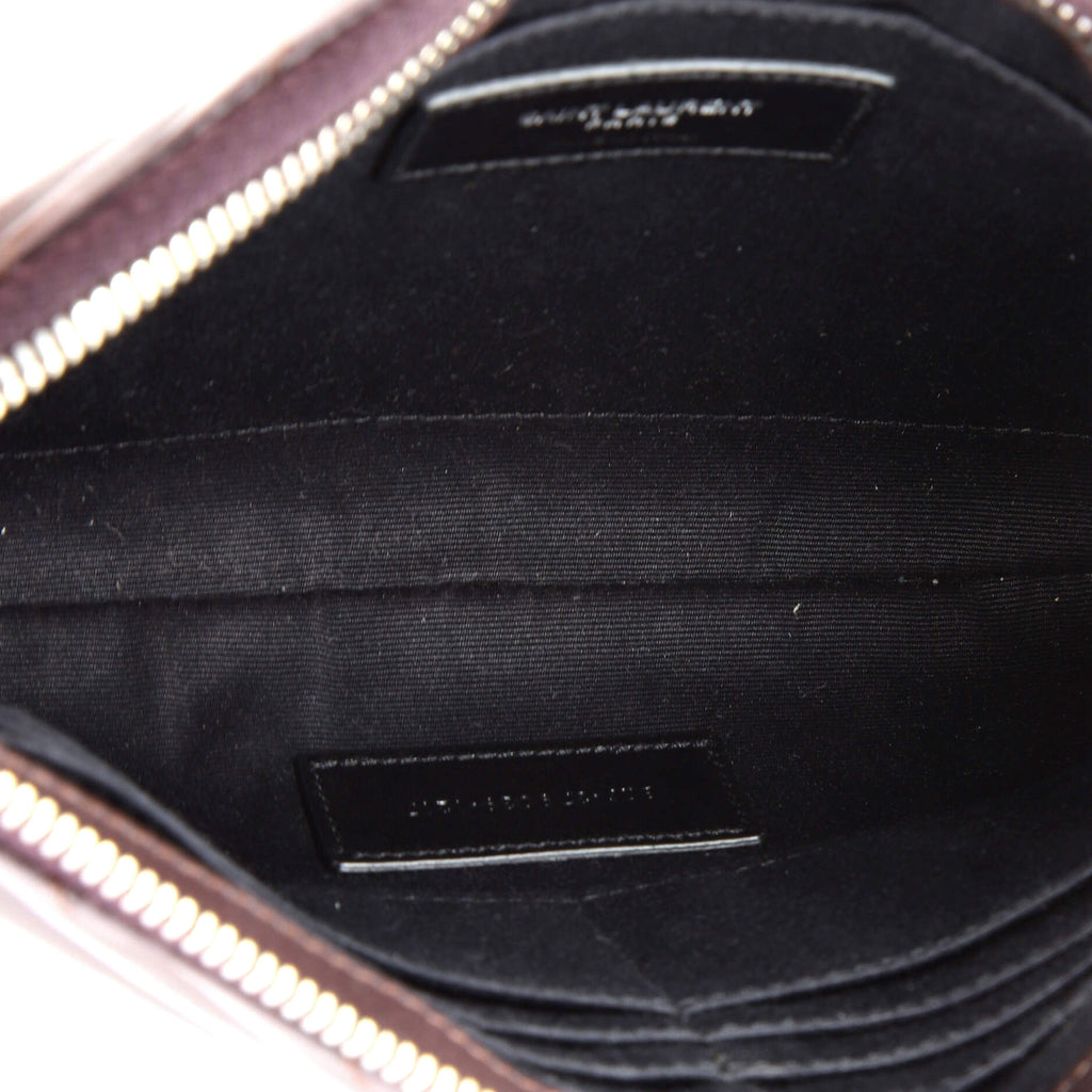 Classic Monogram Wristlet Pouch Matelasse Chevron Leather Small