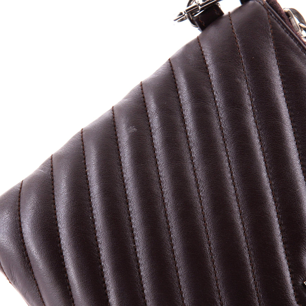 Classic Monogram Wristlet Pouch Matelasse Chevron Leather Small