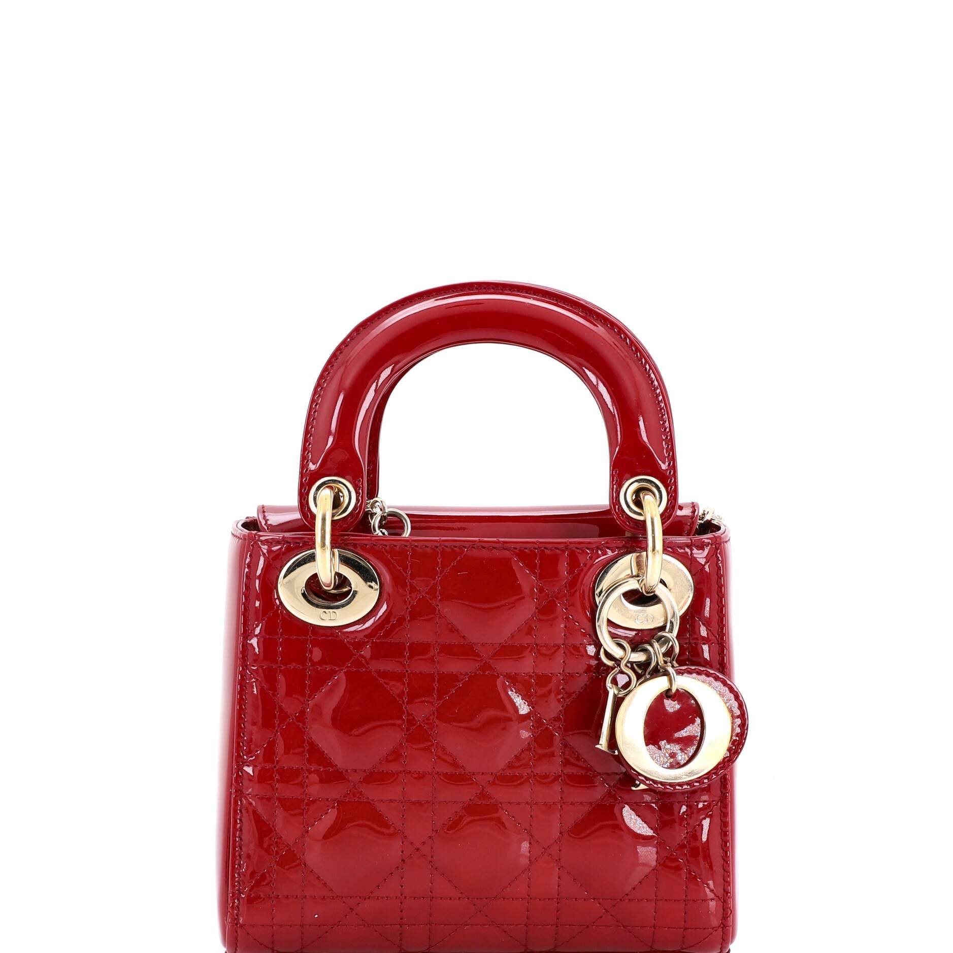 Lady Dior Chain Bag Cannage Quilt Patent Mini