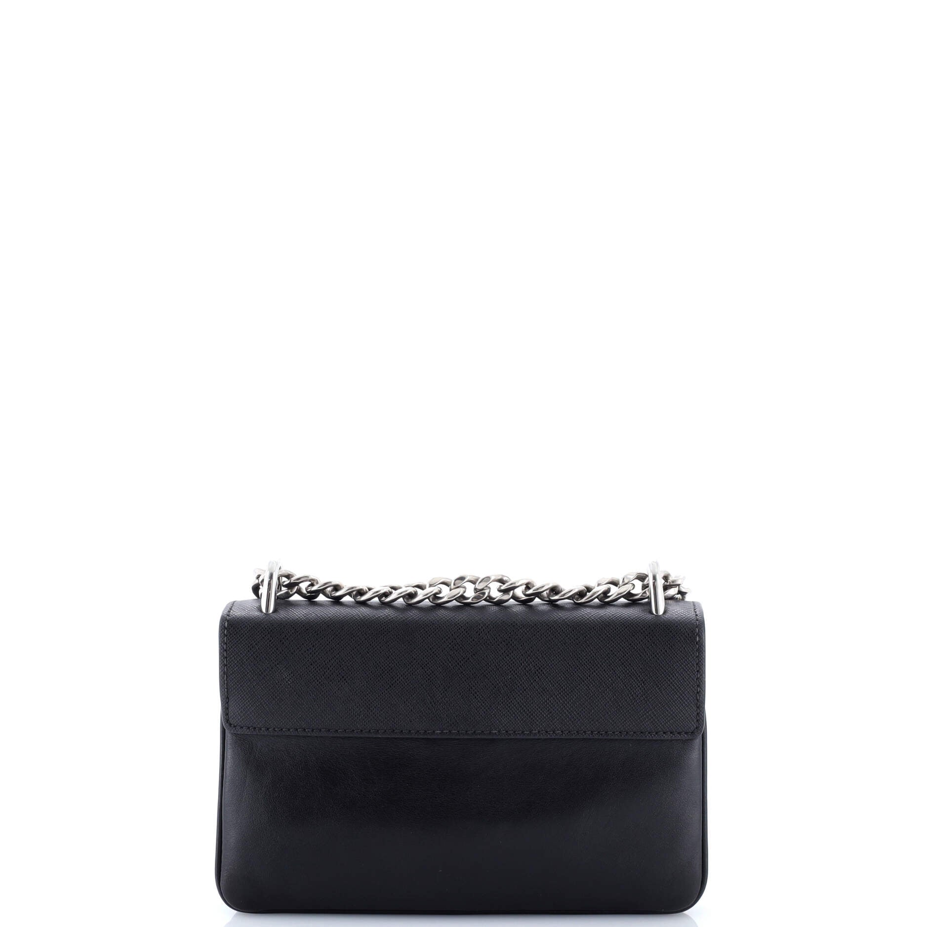 Chain Flap Crossbody Bag Tessuto and Saffiano Leather Medium