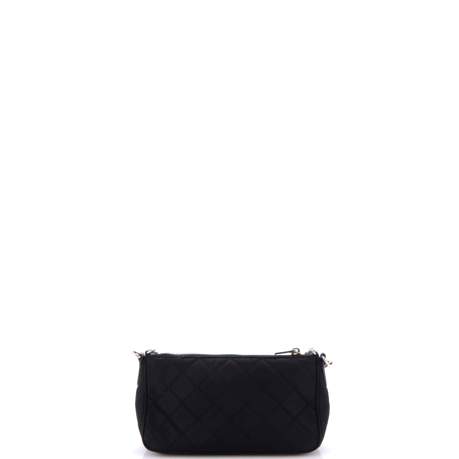 Chain Zip Shoulder Bag Quilted Tessuto Small