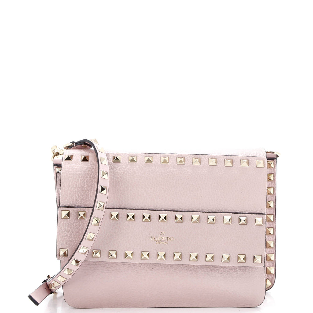 Rockstud Front Handle Flap Bag Leather Small