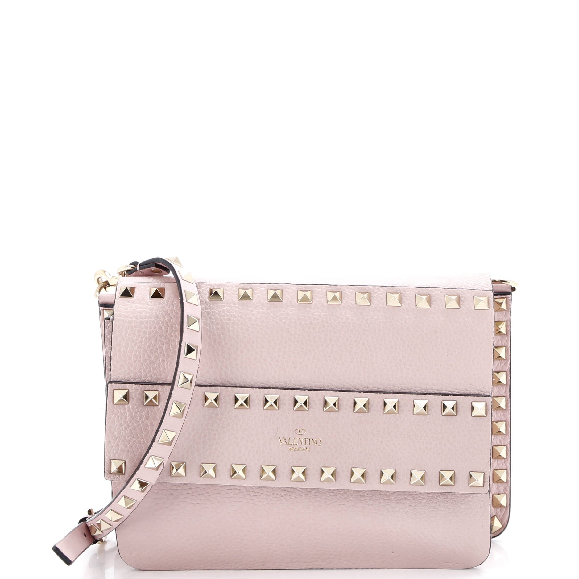 Rockstud Front Handle Flap Bag Leather Small
