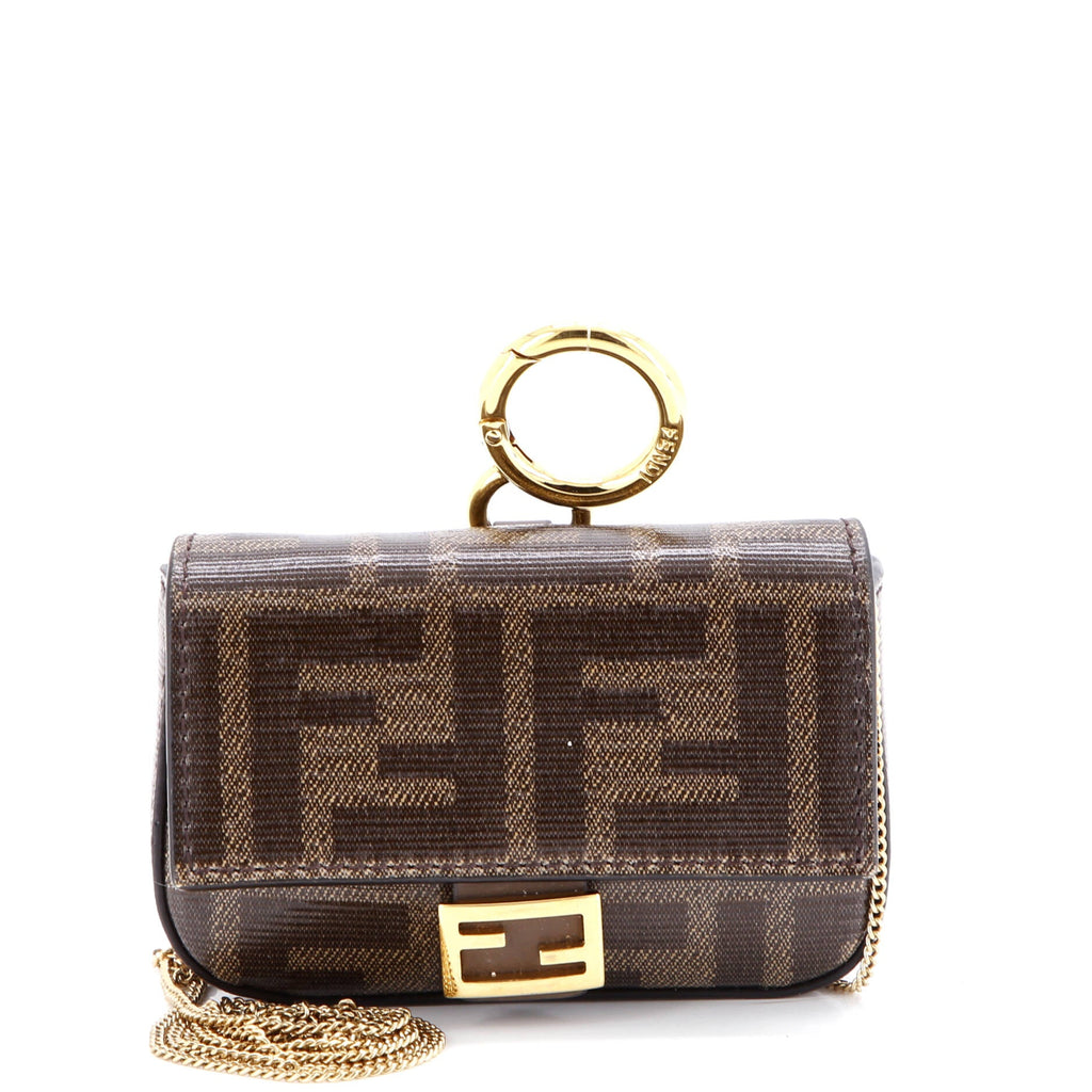 Chain Baguette Charm Bag Zucca Coated Canvas Nano