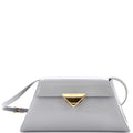 Trapezoid Flap Shoulder Bag Brushed Leather