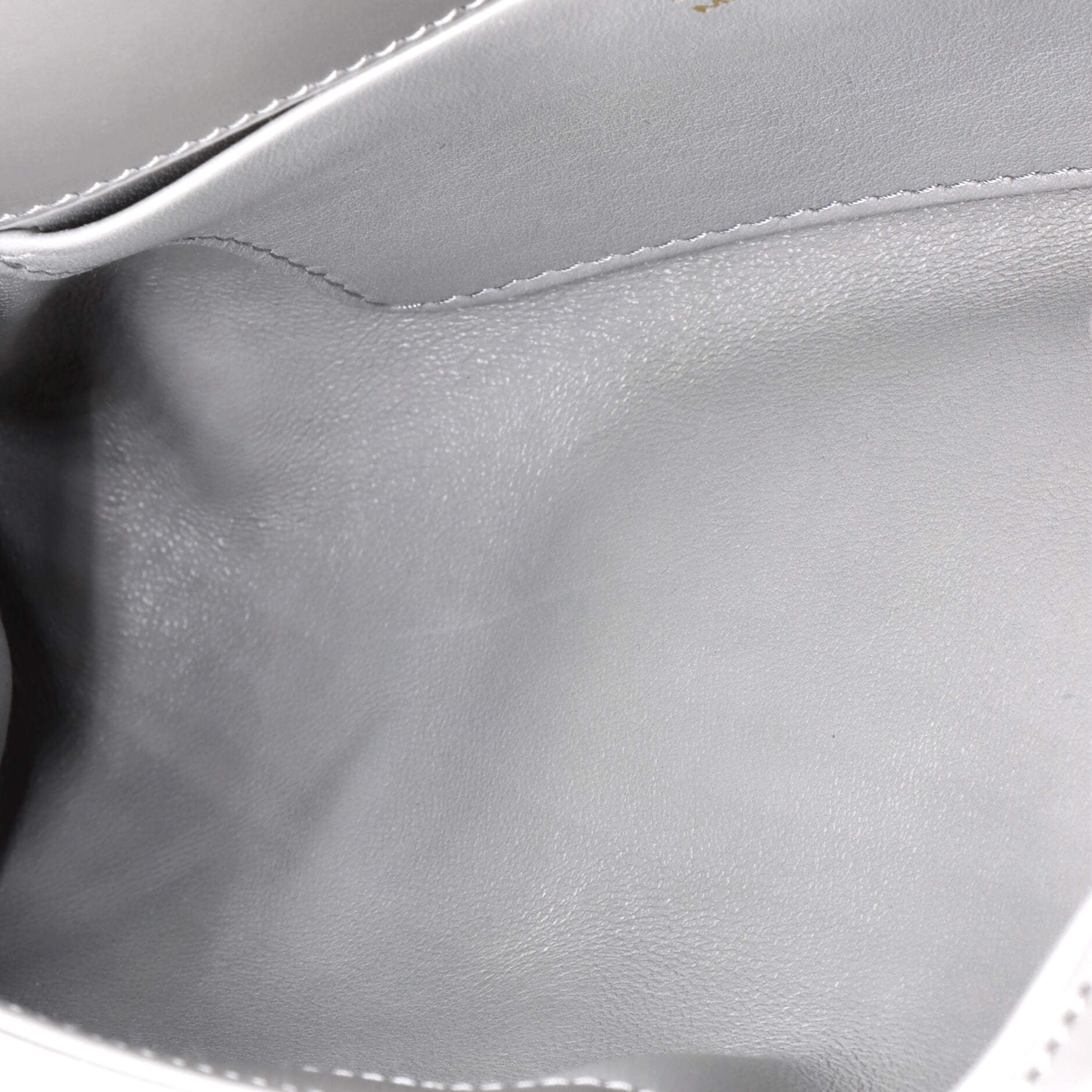 Trapezoid Flap Shoulder Bag Brushed Leather