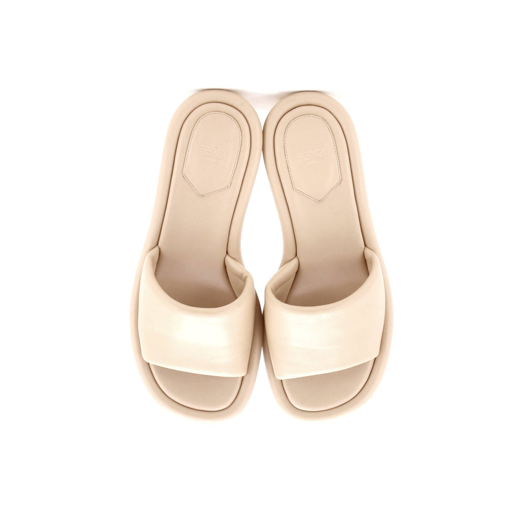Women's Baguette Heeled Slide Mules Leather