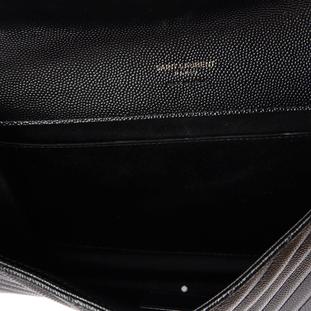 Classic Monogram Envelope Wristlet Clutch Matelasse Chevron Leather