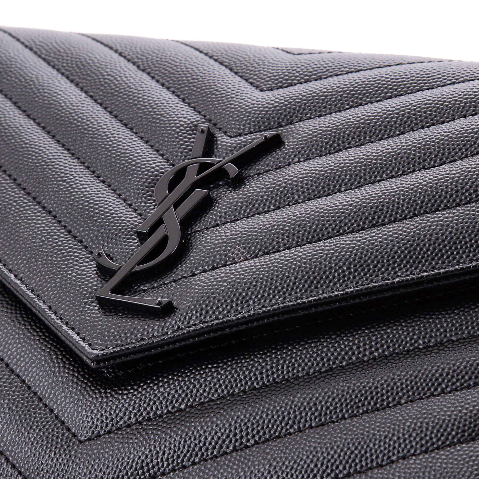 Classic Monogram Envelope Wristlet Clutch Matelasse Chevron Leather