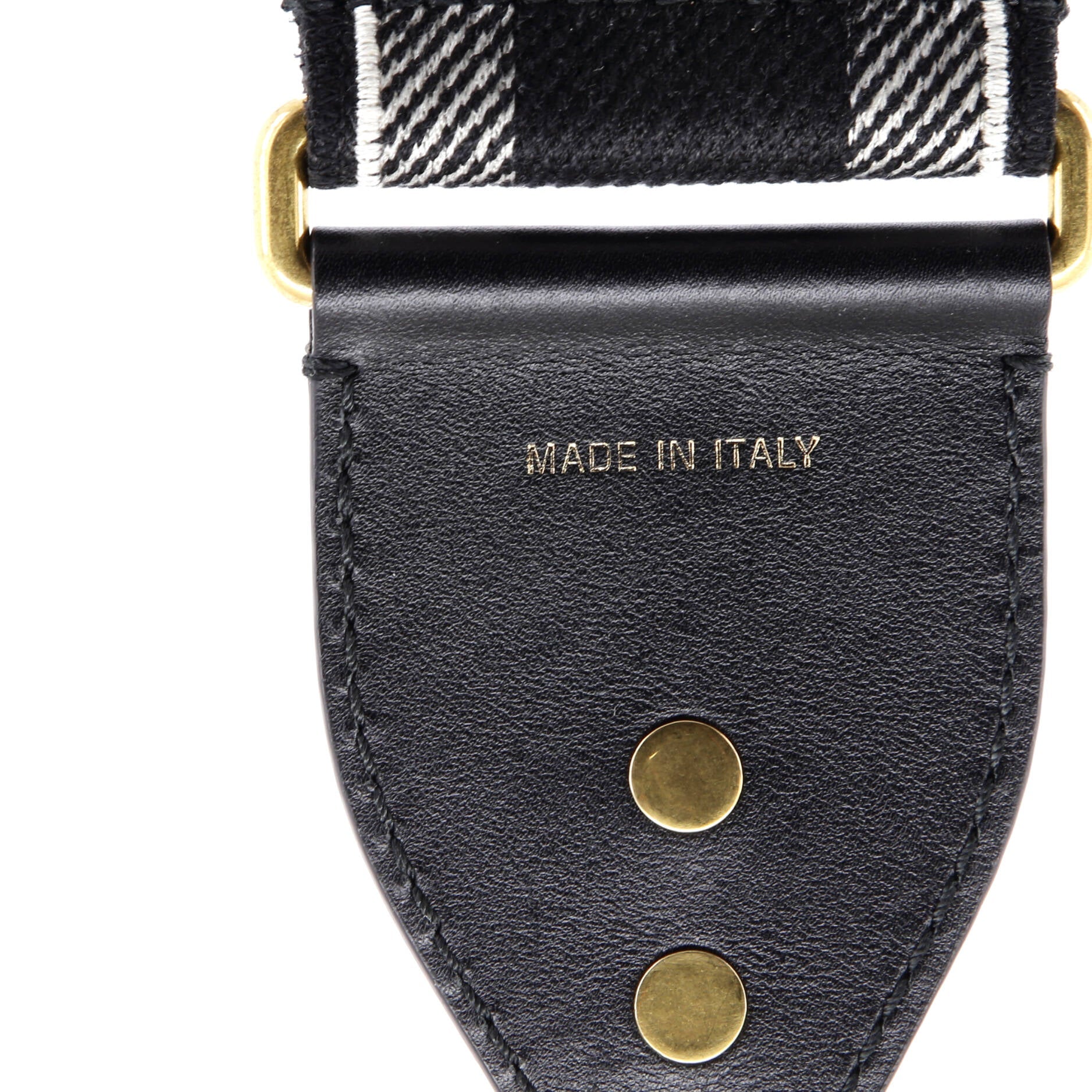 Shoulder Strap Embellished Oblique Canvas