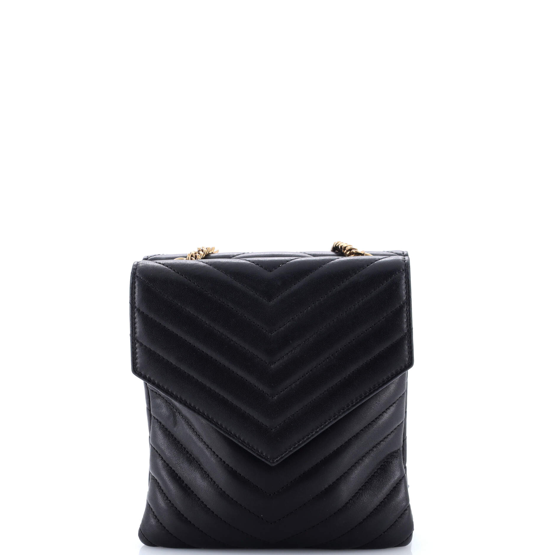 Double Flap Bag Chevron Leather