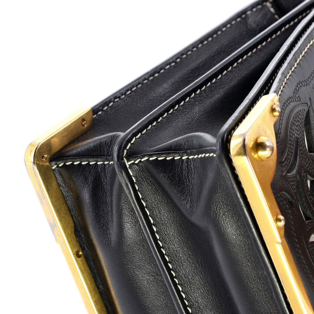 Cahier Crossbody Bag Studded Laser Cut Leather Small