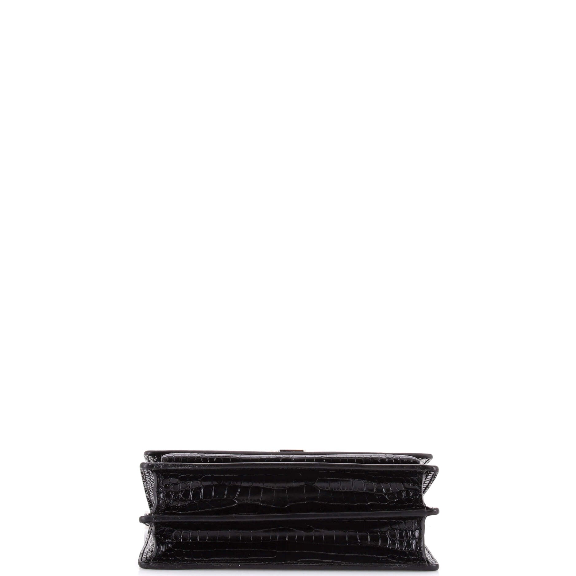 Sunset Crossbody Bag Crocodile Embossed Leather Medium