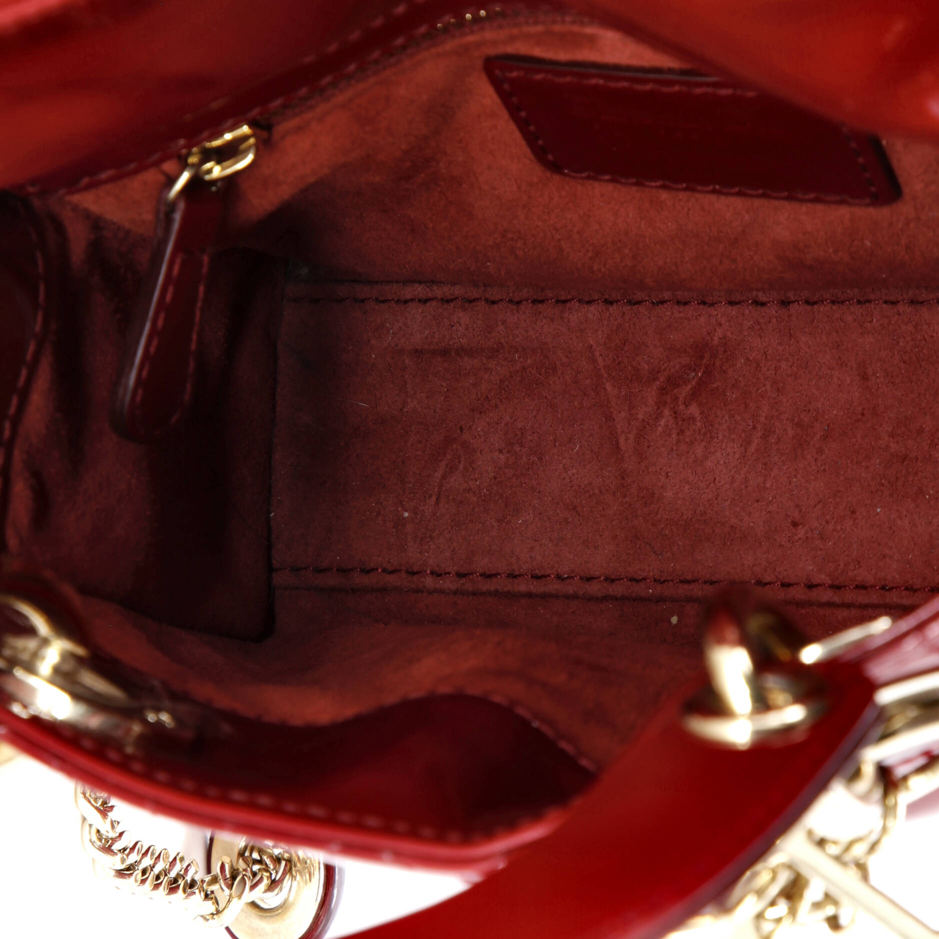 Lady Dior Chain Bag Cannage Quilt Patent Mini