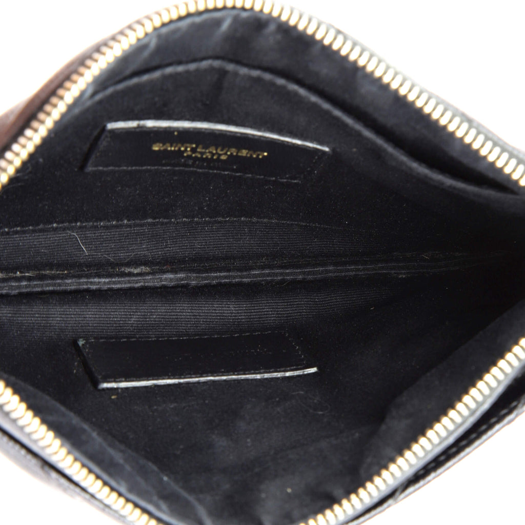 Classic Monogram Zip Bill Pouch Matelasse Chevron Leather Medium