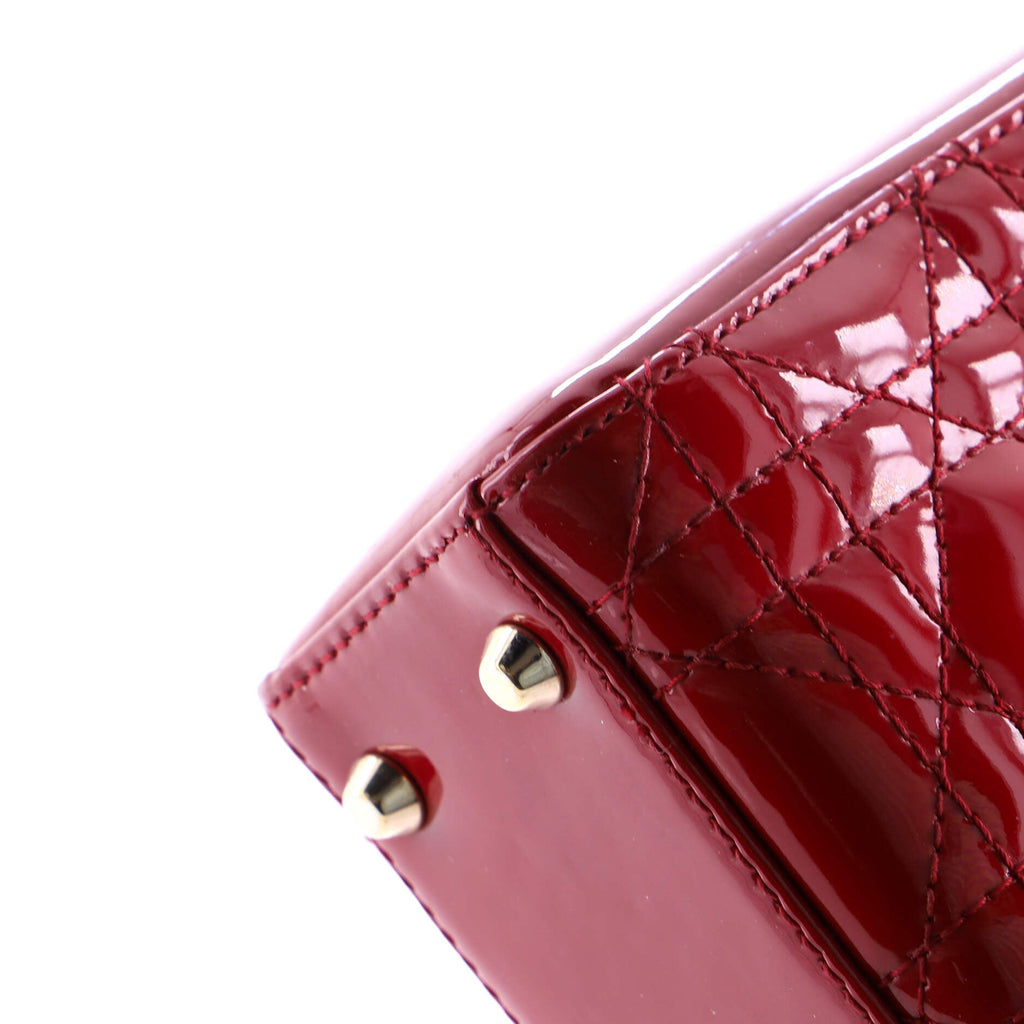 Lady Dior Chain Bag Cannage Quilt Patent Mini