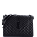 Classic Monogram Envelope Satchel Mixed Matelasse Leather Large