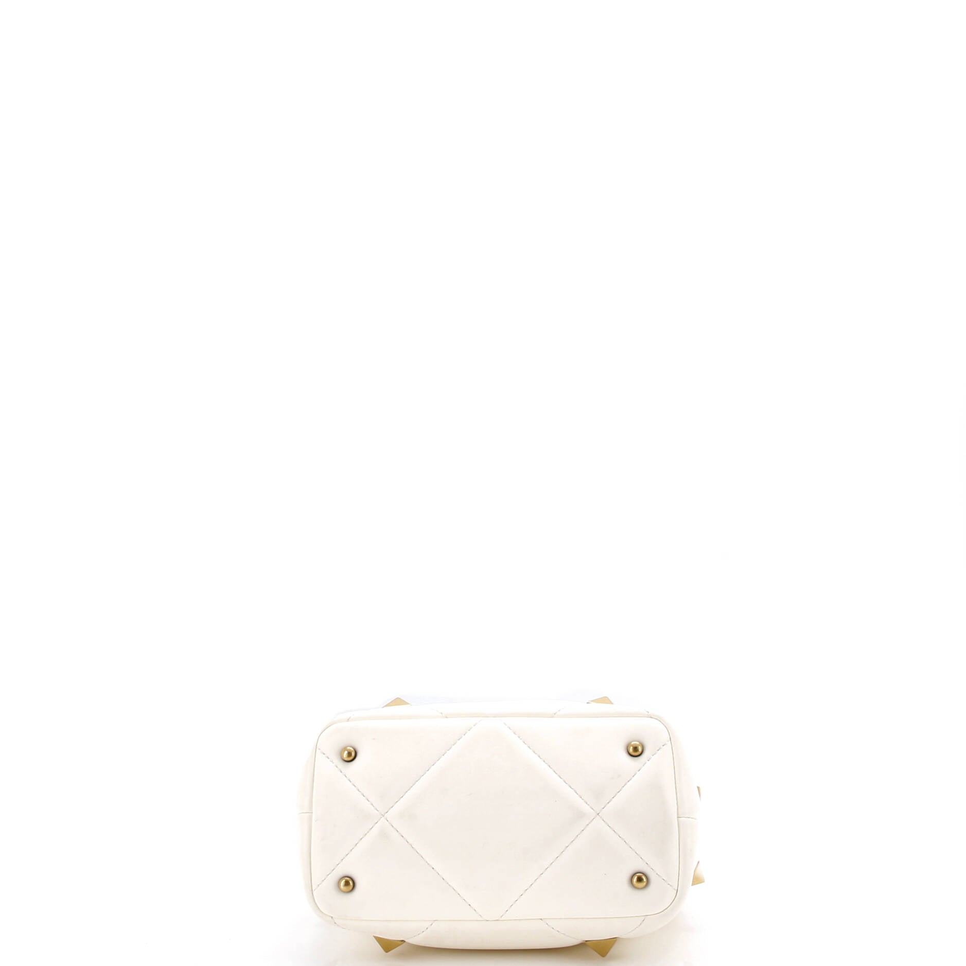 Roman Stud Top Handle Bag Quilted Leather Small