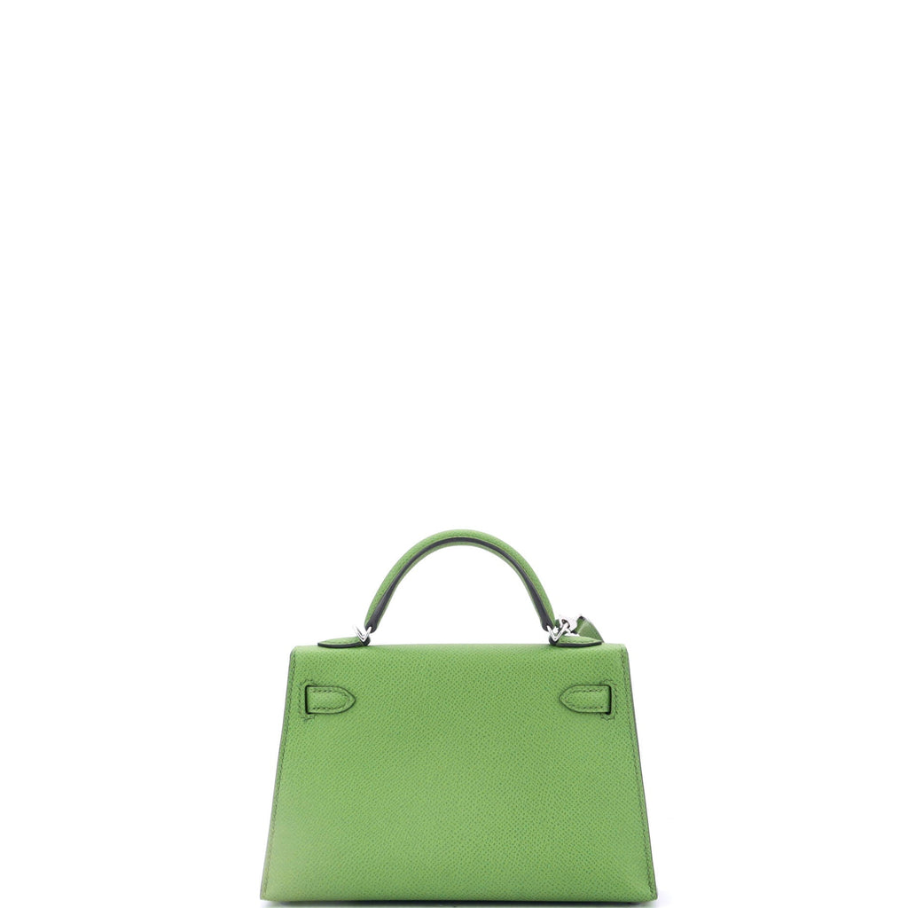 Kelly Mini II Bag Vert Yucca Epsom with Palladium Hardware 20