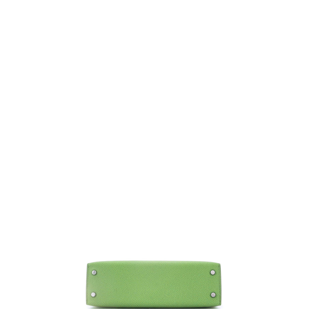 Kelly Mini II Bag Vert Yucca Epsom with Palladium Hardware 20