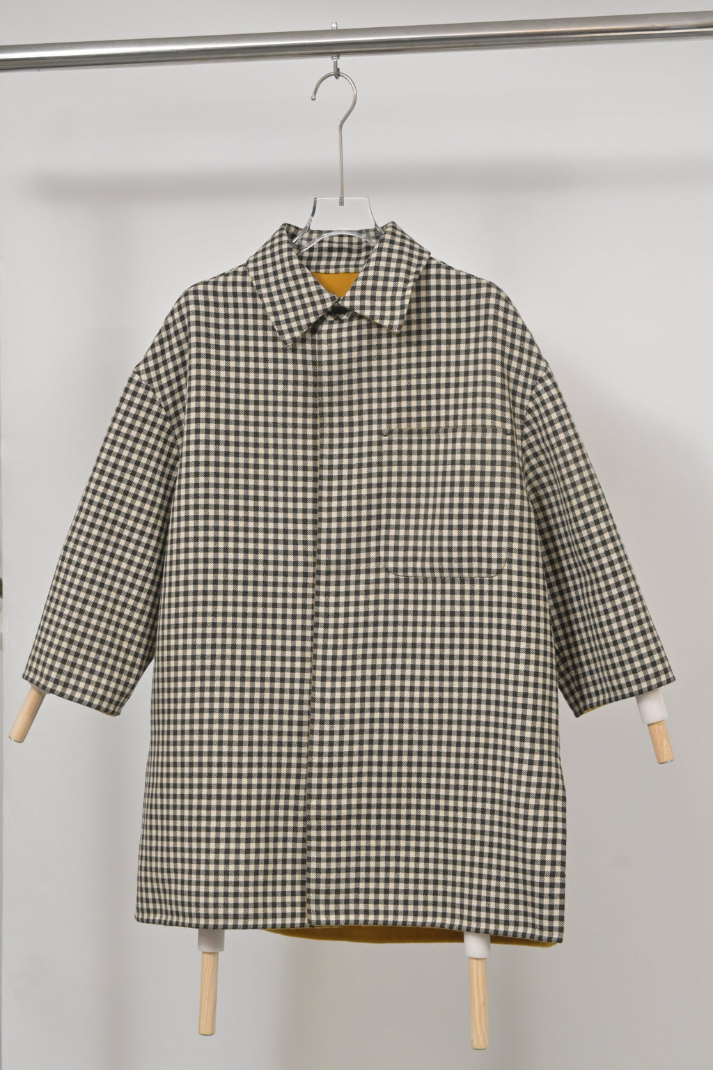Fendi Check Coat in Brown Wool