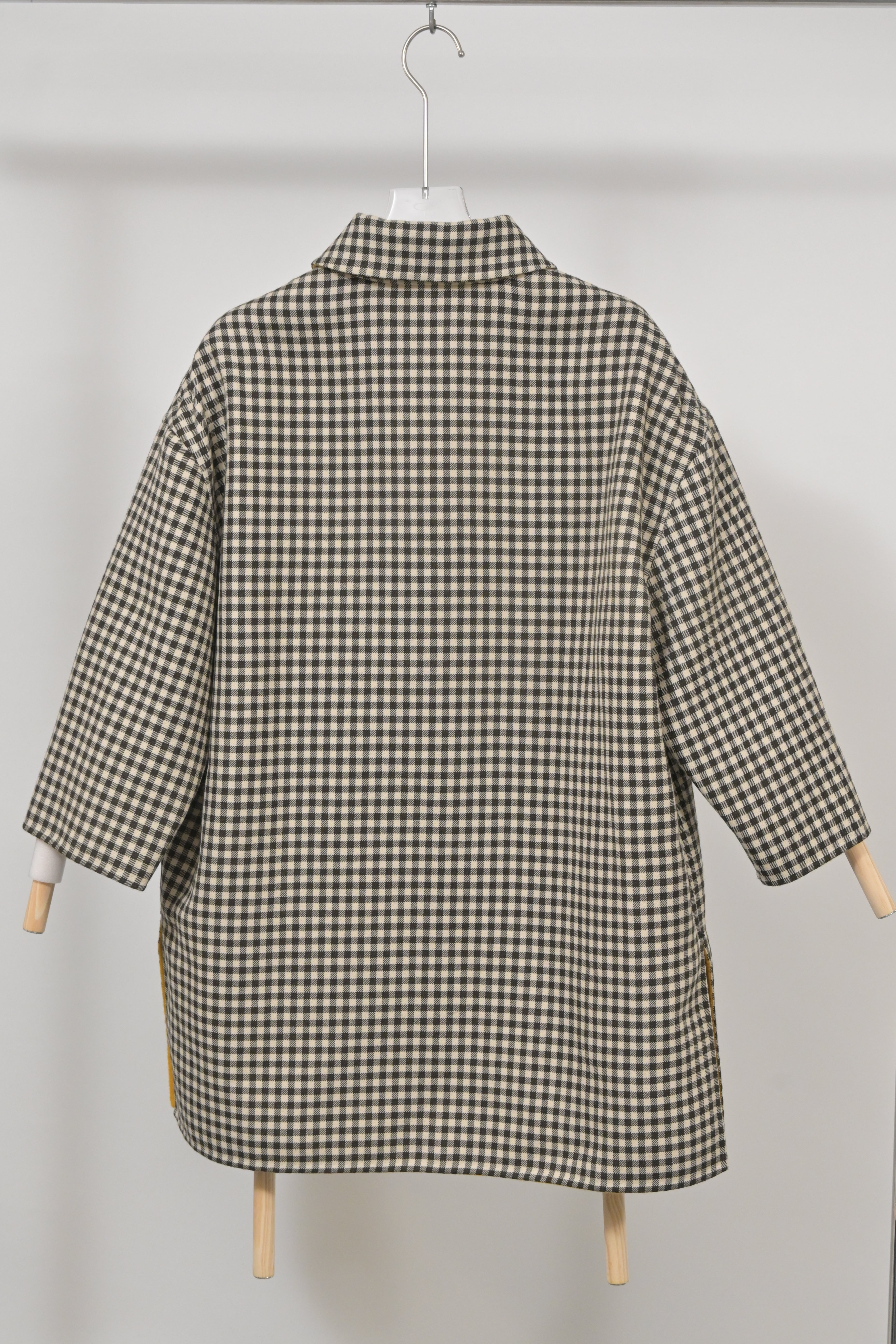 Fendi Check Coat in Brown Wool