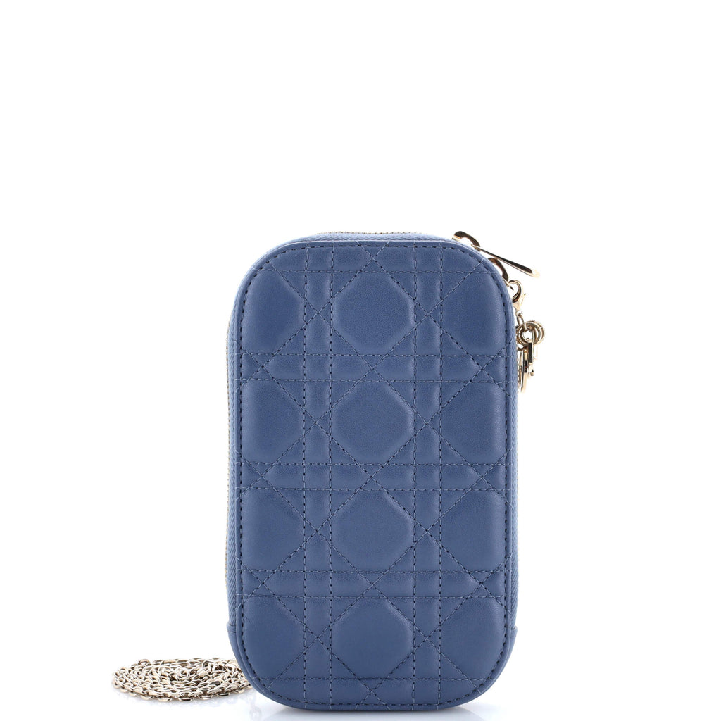 Lady Dior Phone Holder on Chain Cannage Quilt Lambskin