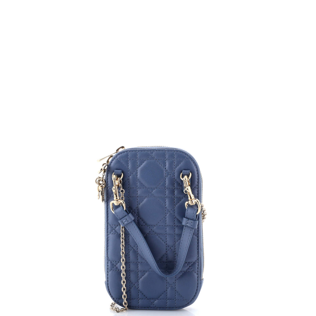 Lady Dior Phone Holder on Chain Cannage Quilt Lambskin