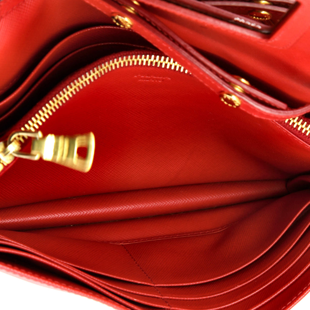 Wallet on Strap Saffiano Leather Small