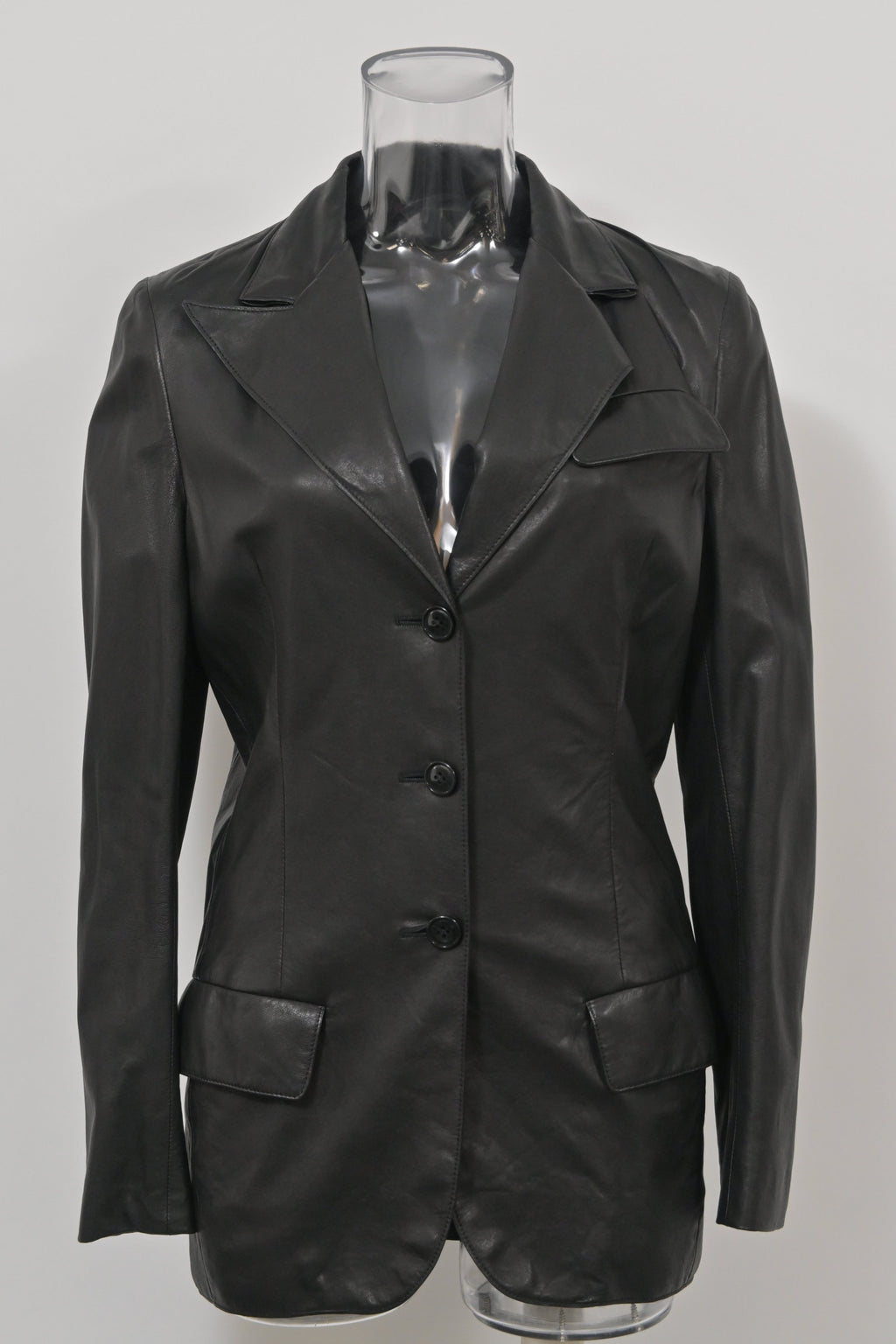 Bottega Veneta Single-Breasted Jacket in Black Leather