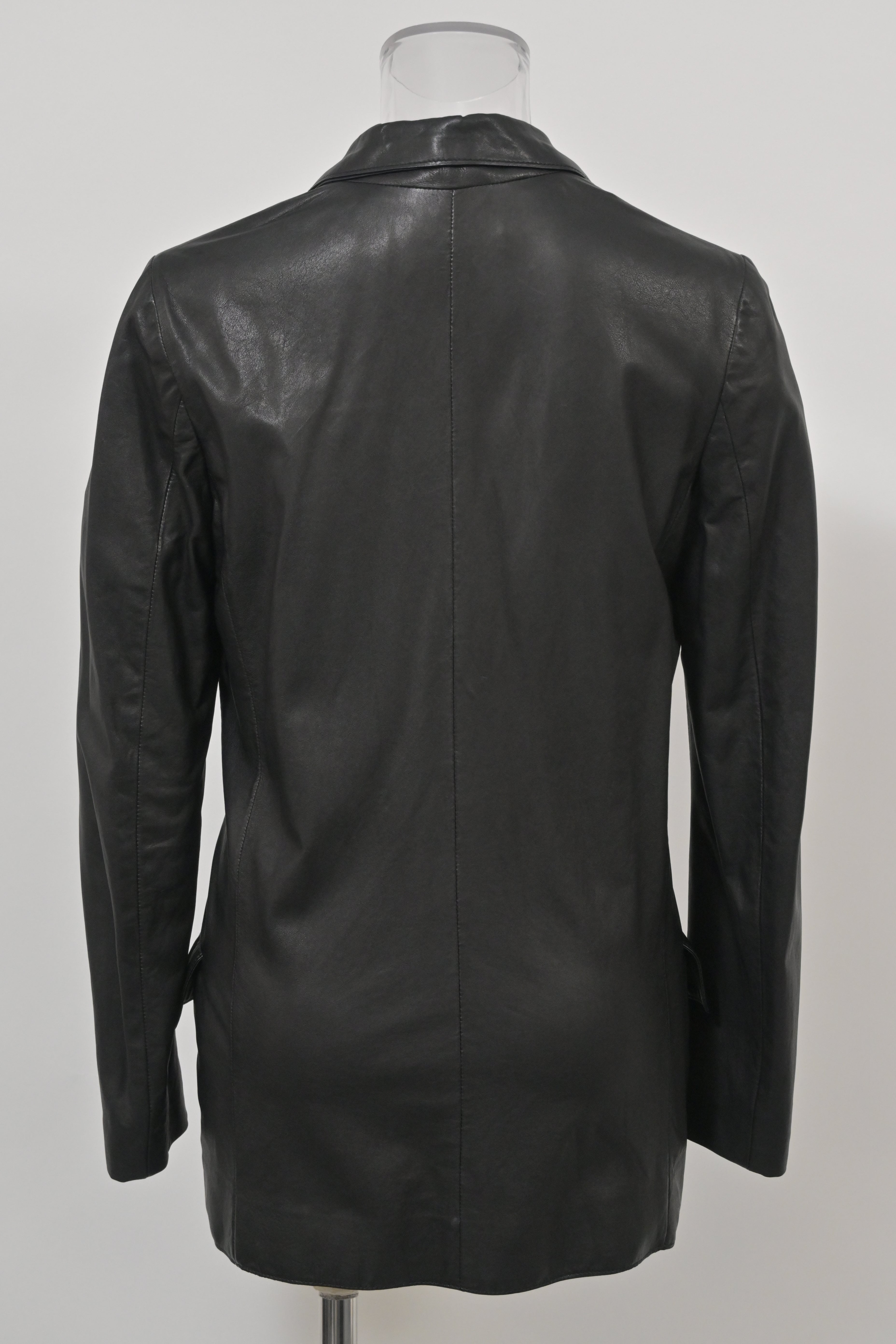 Bottega Veneta Single-Breasted Jacket in Black Leather