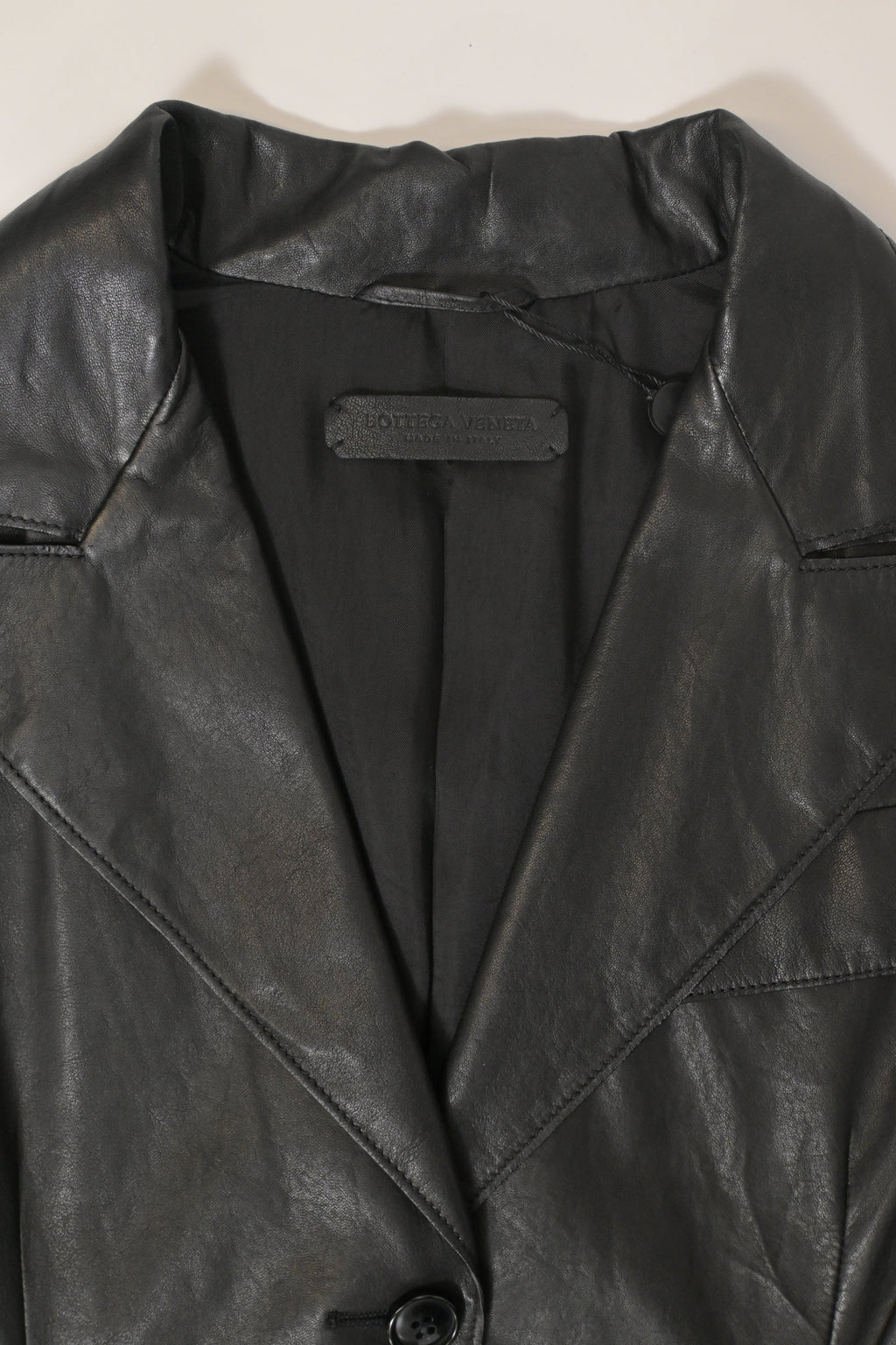 Bottega Veneta Single-Breasted Jacket in Black Leather