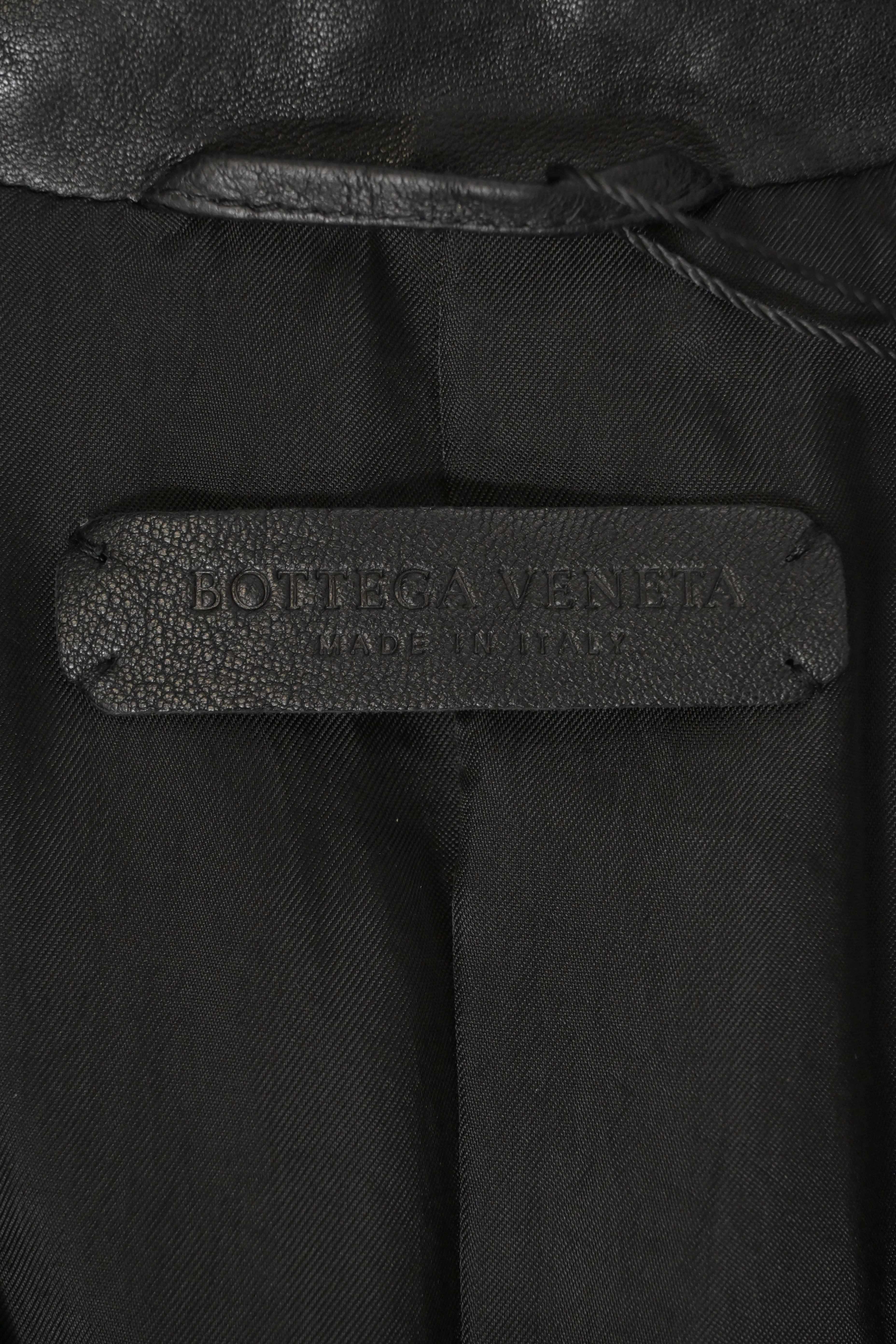 Bottega Veneta Single-Breasted Jacket in Black Leather